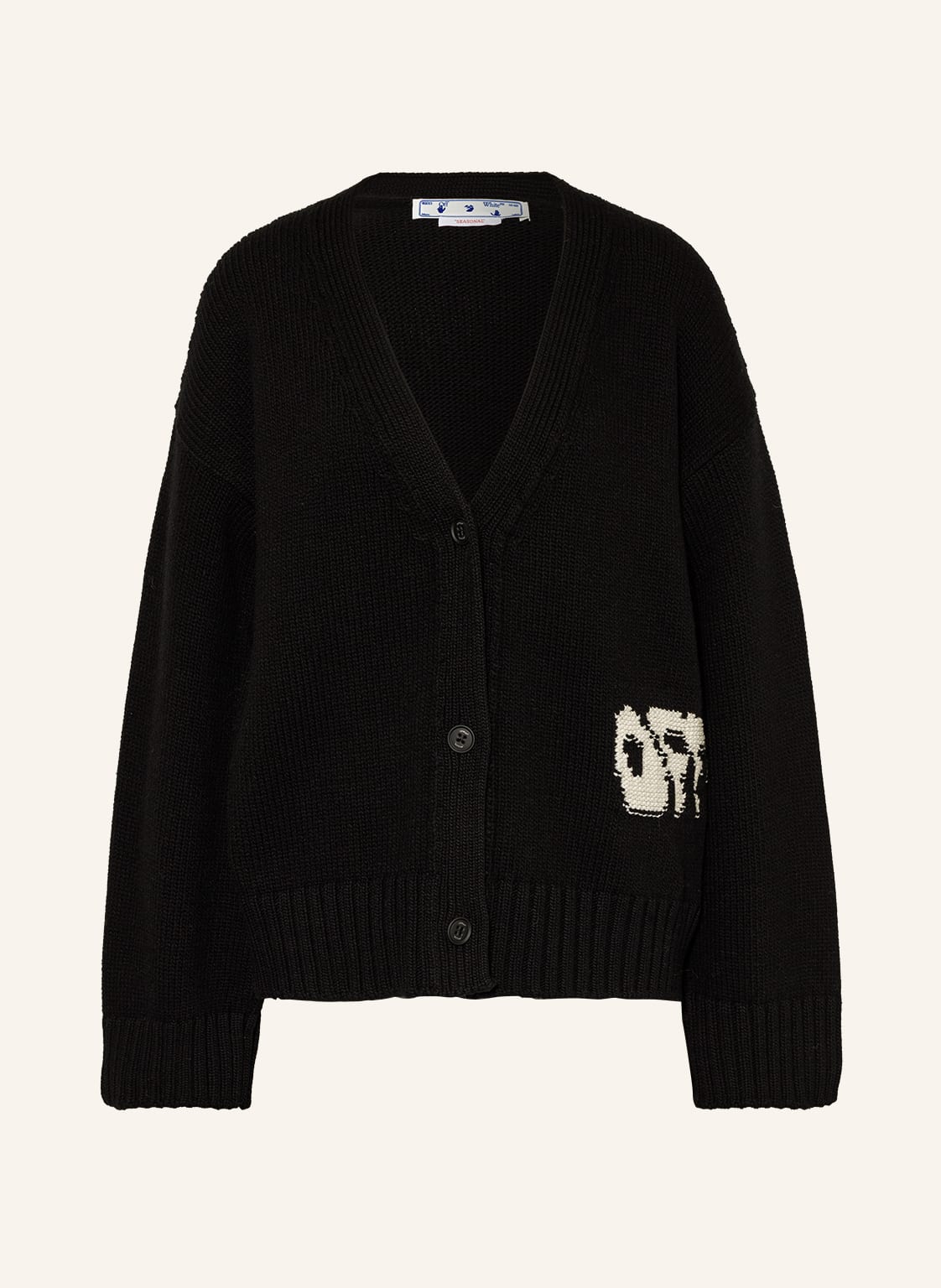 Image of Off-White Oversized-Strickjacke schwarz