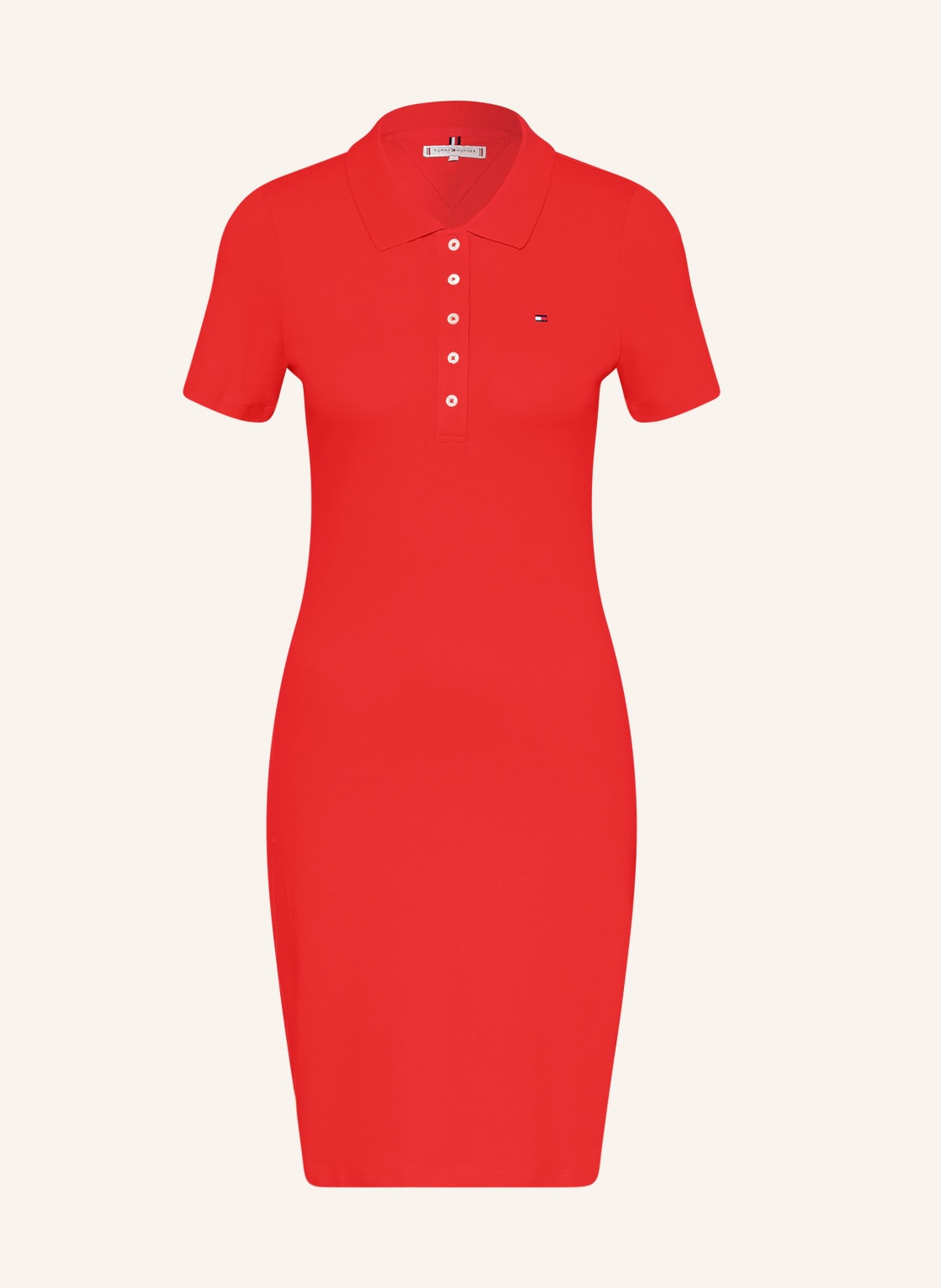Image of Tommy Hilfiger Piqué-Polokleid rot