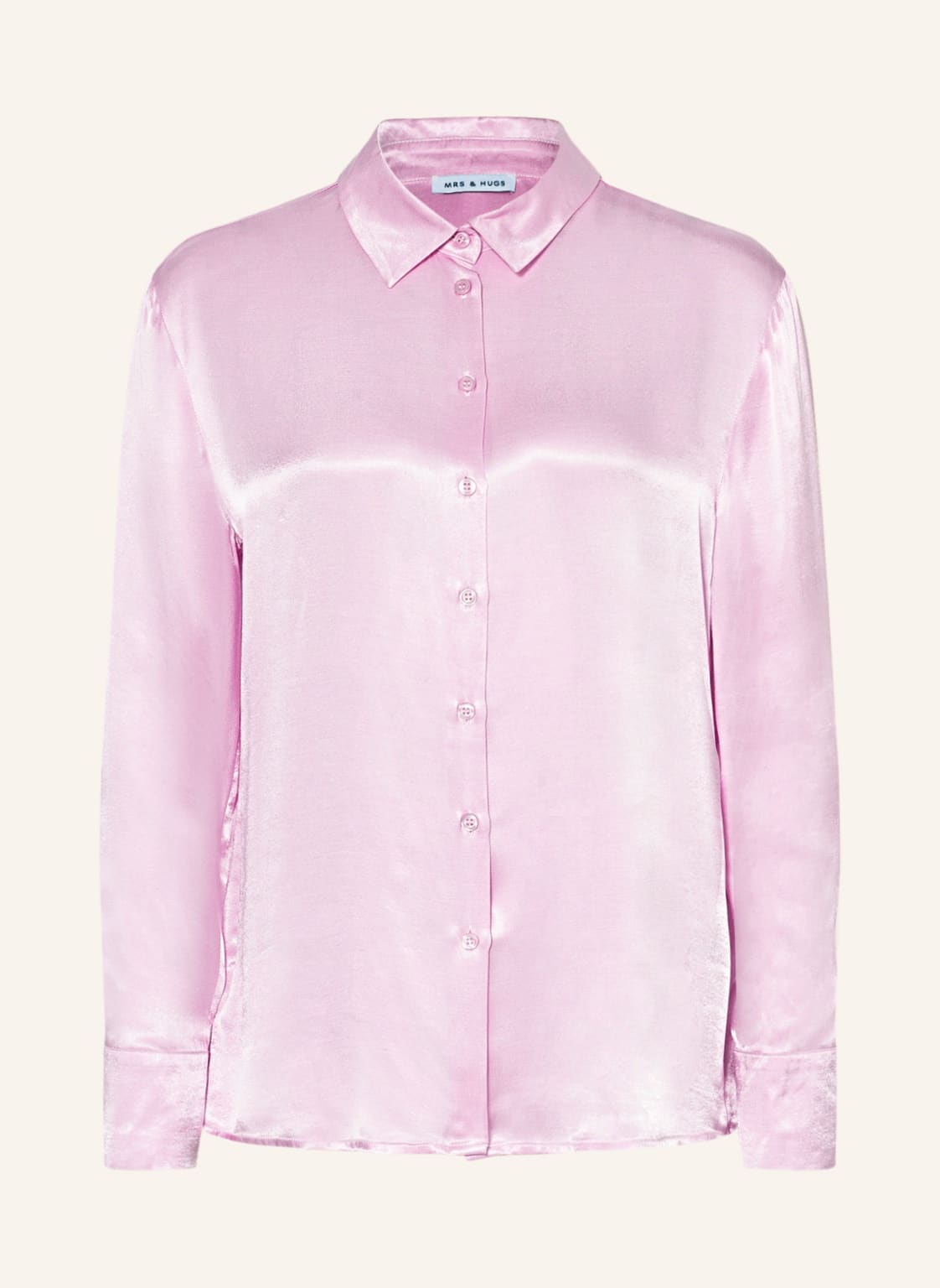 Image of Mrs & Hugs Hemdbluse Aus Satin rosa