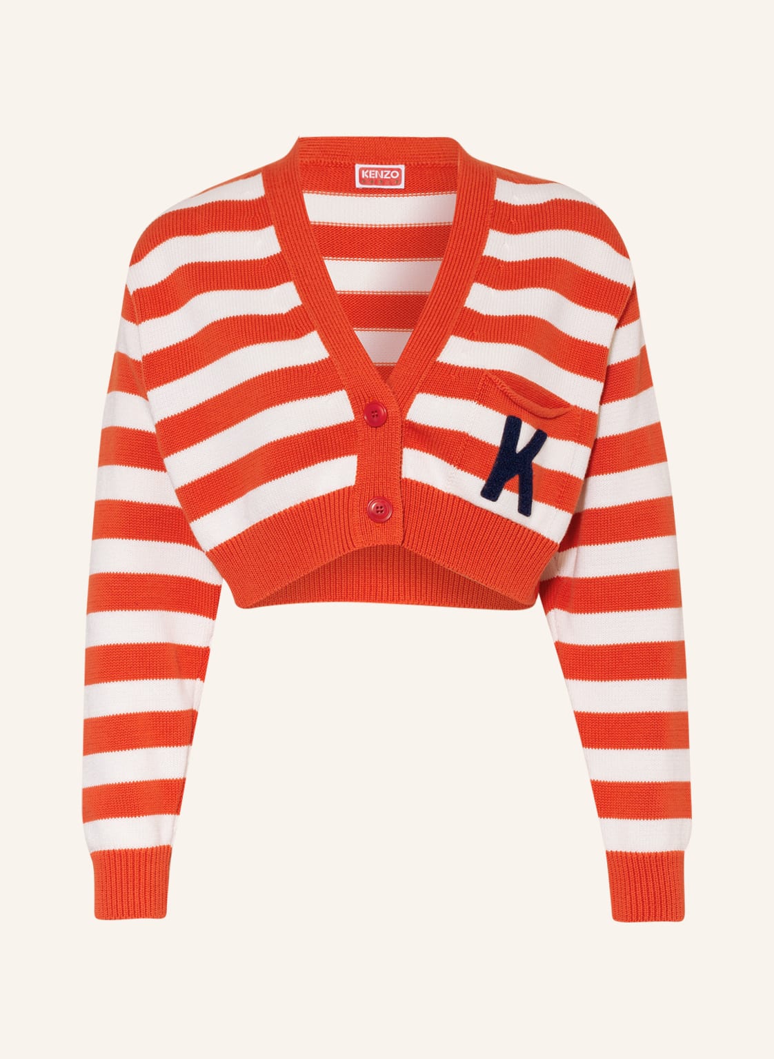 Image of Kenzo Cropped-Strickjacke rot