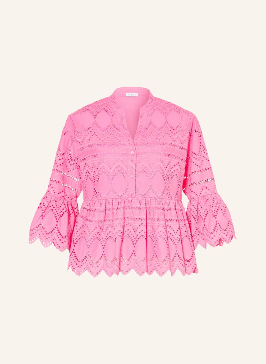 Image of Mrs & Hugs Blusenshirt Aus Lochspitze pink