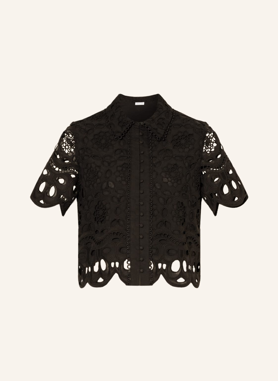 Image of Mrs & Hugs Hemdbluse Aus Lochspitze schwarz