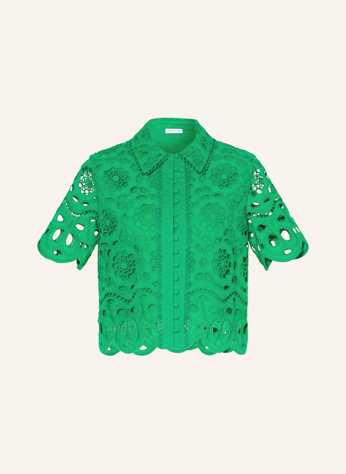 Image of Mrs & Hugs Hemdbluse Aus Lochspitze gruen