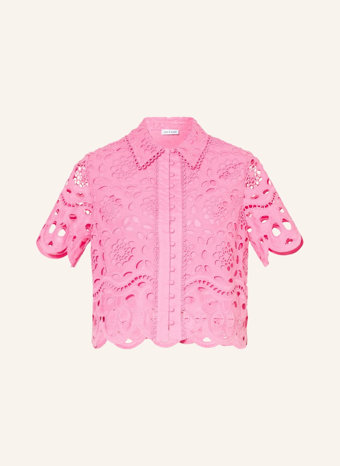 Image of Mrs & Hugs Hemdbluse Aus Lochspitze pink