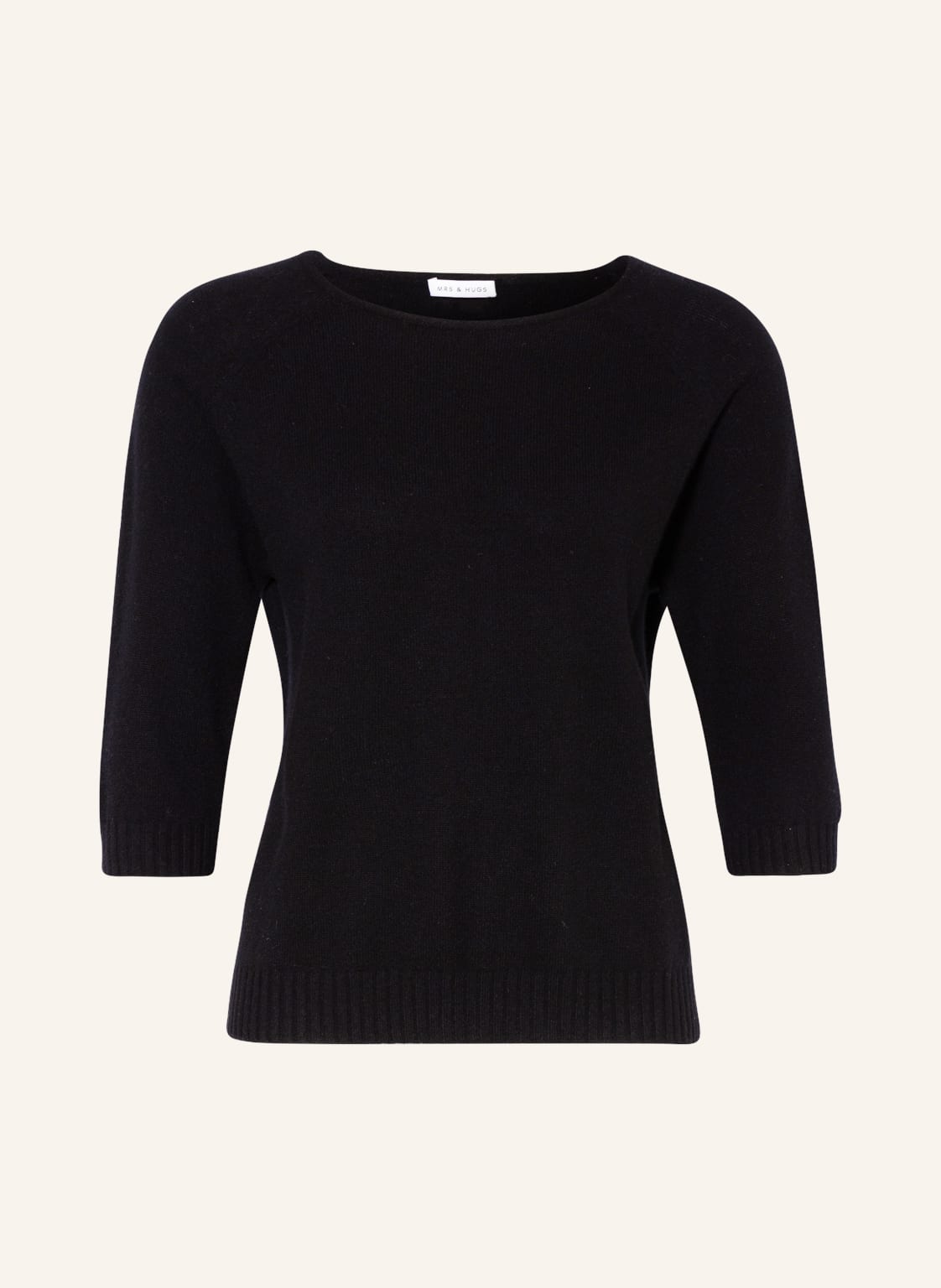Image of Mrs & Hugs Cashmere-Pullover Mit 3/4-Arm schwarz