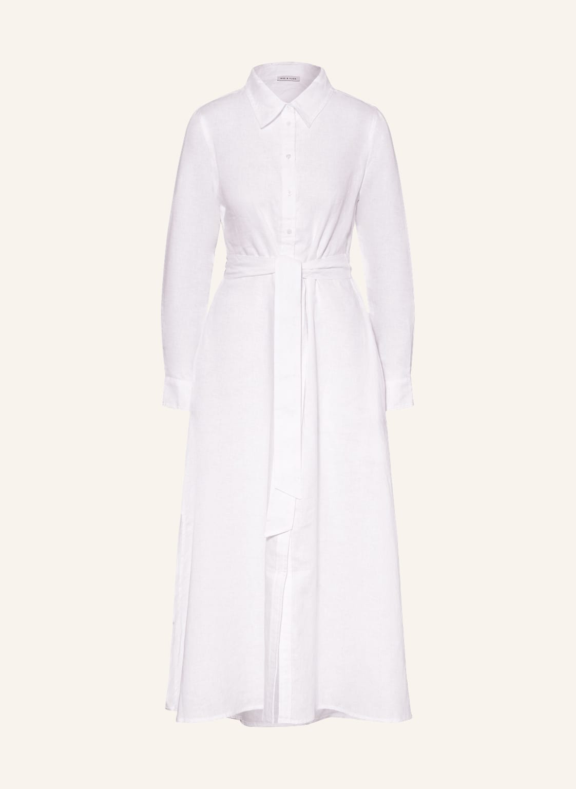Image of Mrs & Hugs Hemdblusenkleid Aus Leinen weiss