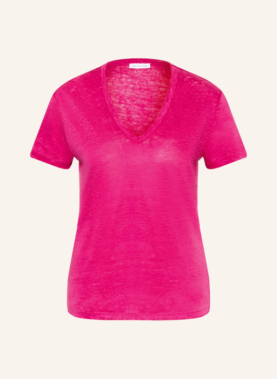 Image of Mrs & Hugs T-Shirt Aus Leinen pink