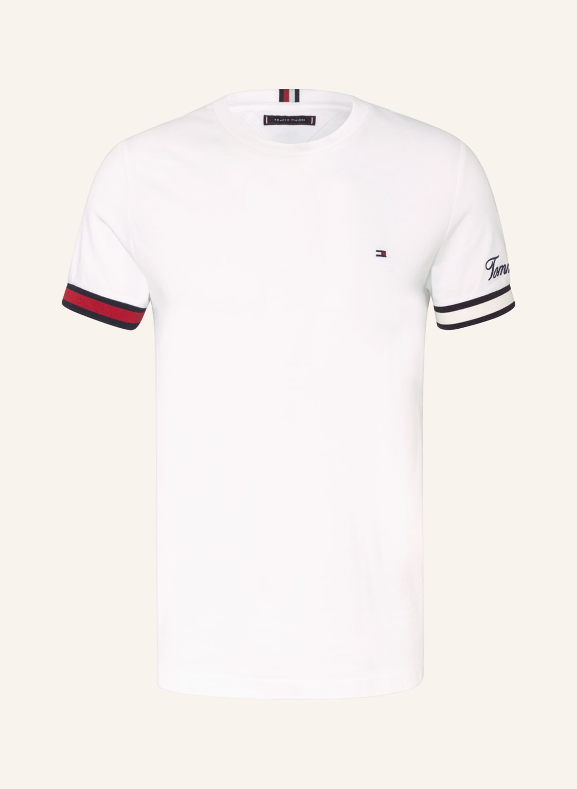 Image of Tommy Hilfiger T-Shirt Aus Piqué weiss