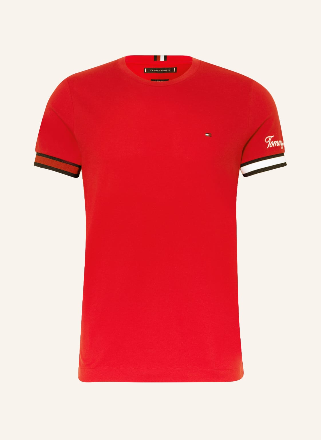 Image of Tommy Hilfiger T-Shirt Aus Piqué rot
