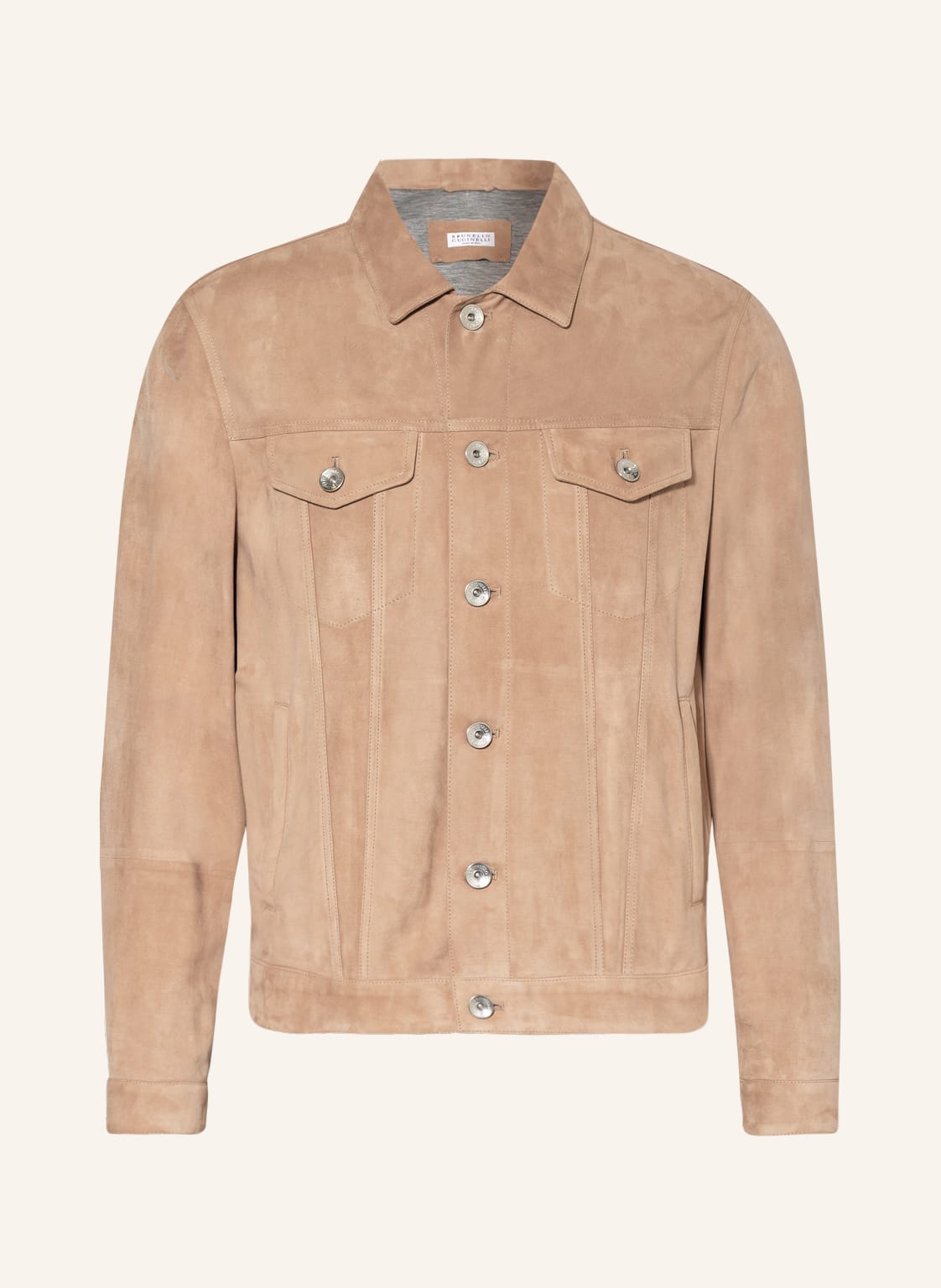 Image of Brunello Cucinelli Lederjacke beige