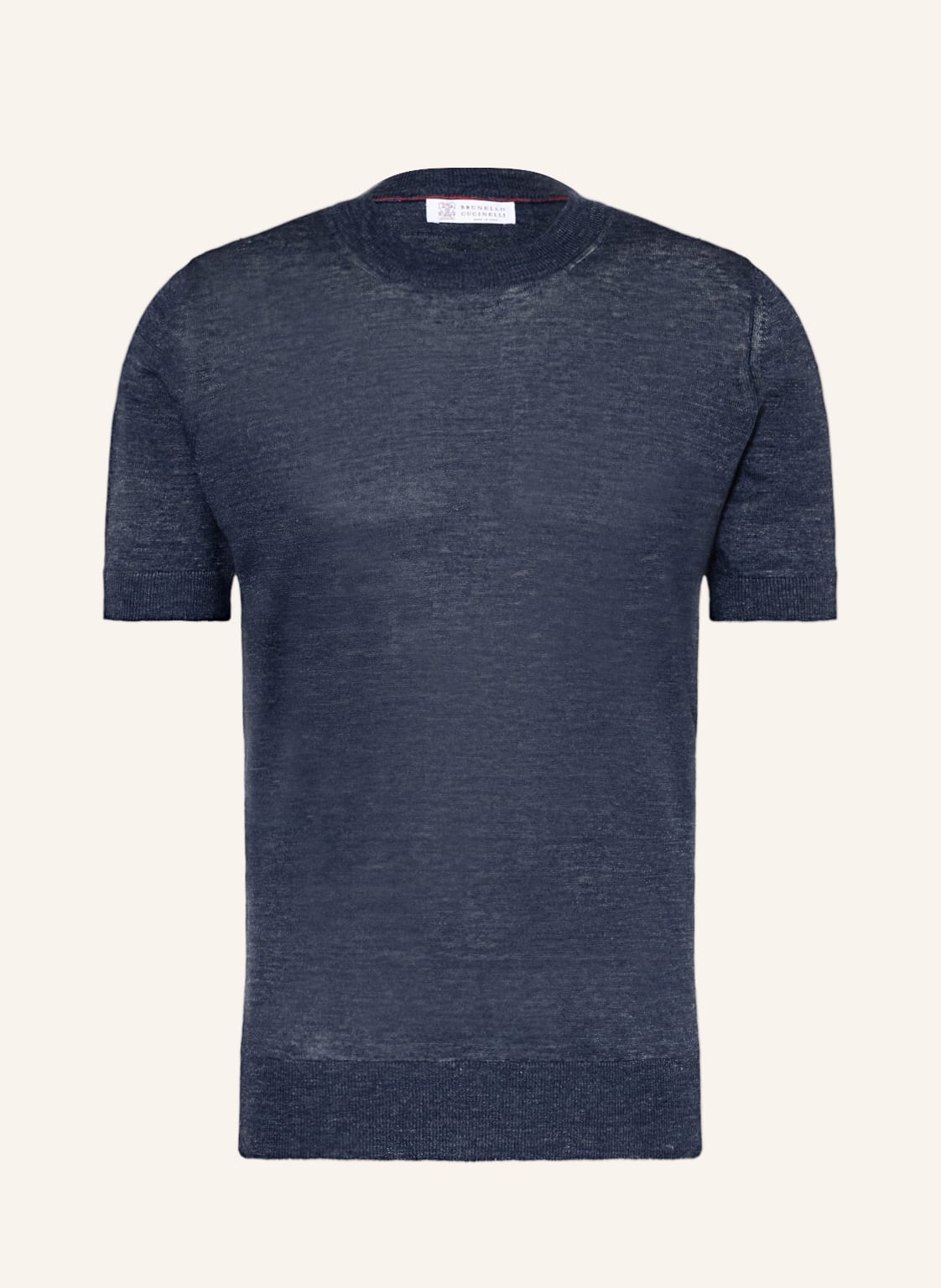 Image of Brunello Cucinelli Strickshirt Aus Leinen blau