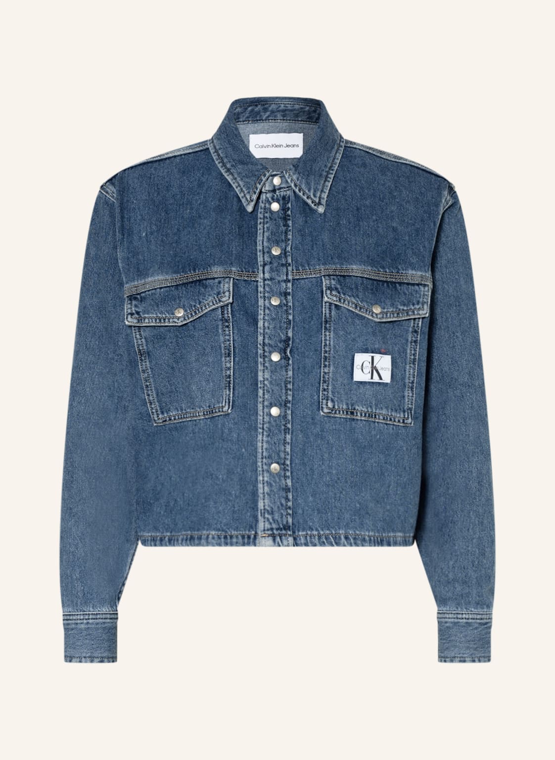 Image of Calvin Klein Jeans Cropped-Jeansjacke blau