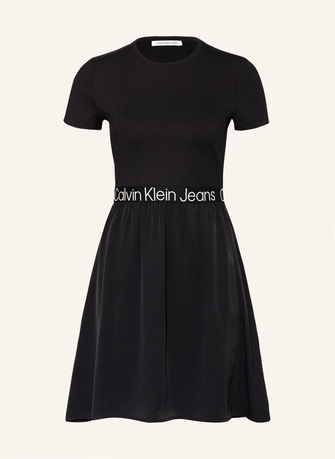Image of Calvin Klein Jeans Kleid Im Materialmix schwarz