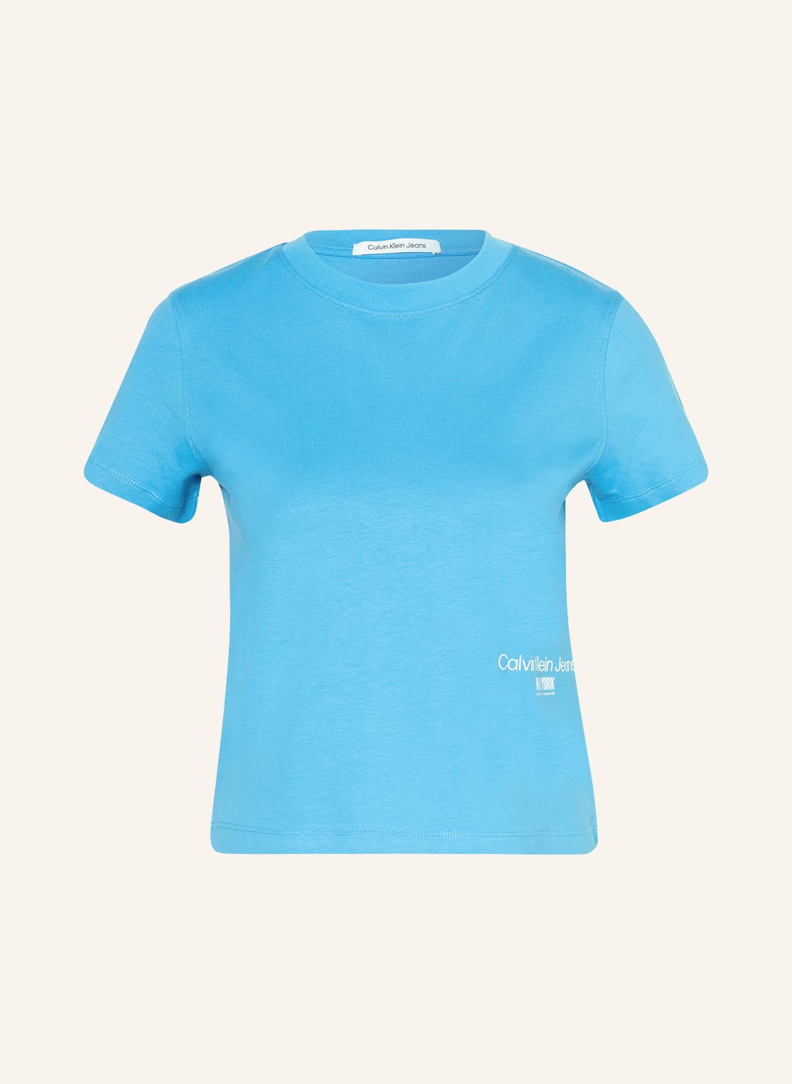 Image of Calvin Klein Jeans Cropped-Shirt blau