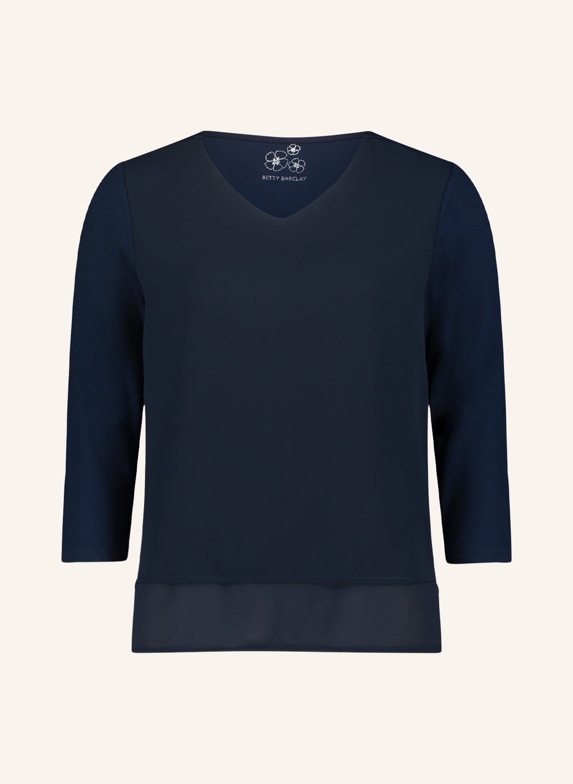 Image of Betty Barclay Blusenshirt Im Materialmix Mit 3/4-Arm blau