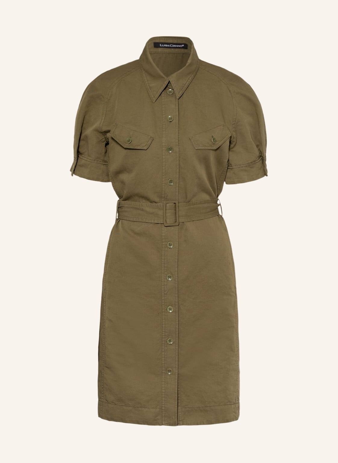 Image of Luisa Cerano Hemdblusenkleid Mit Leinen gruen