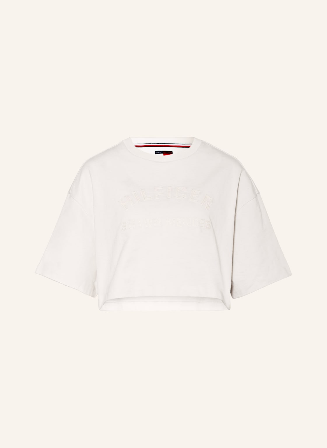 Image of Tommy Hilfiger Cropped-Shirt Mit Stickereien weiss