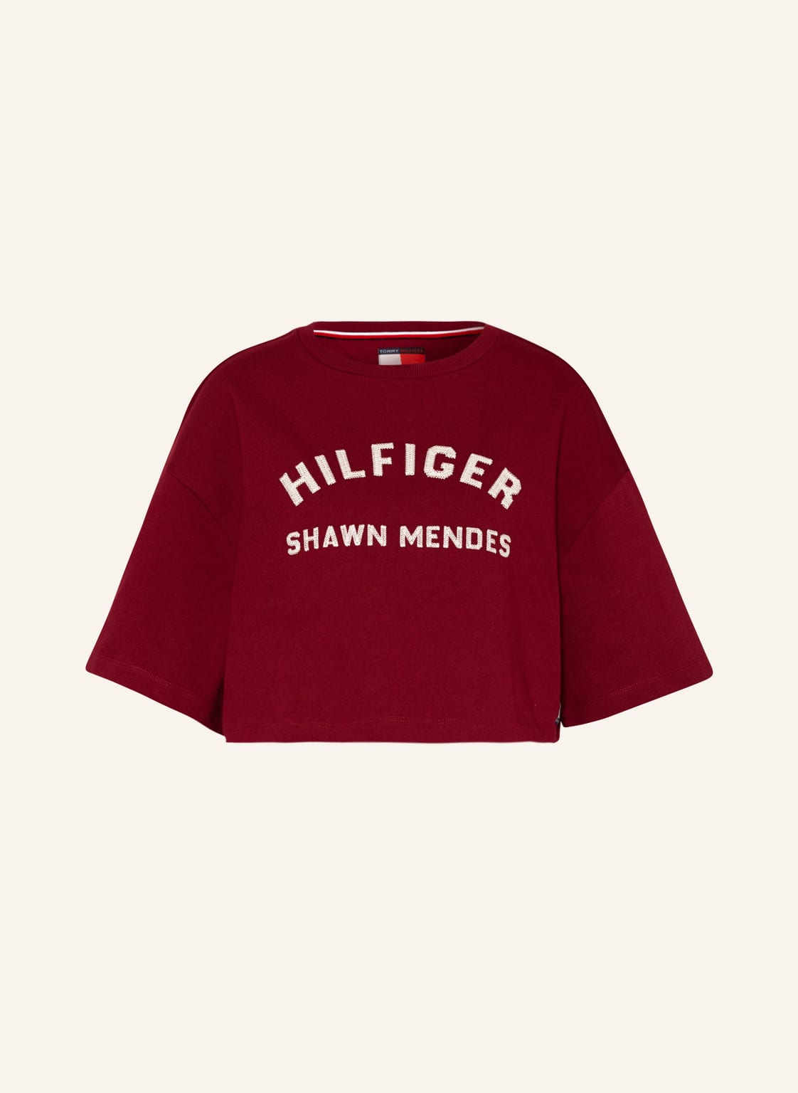 Image of Tommy Hilfiger Cropped-Shirt Mit Stickereien rot