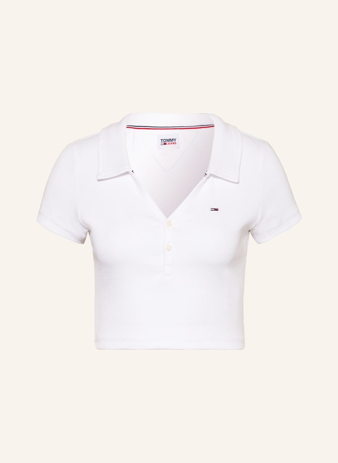 Image of Tommy Jeans Cropped-Shirt weiss