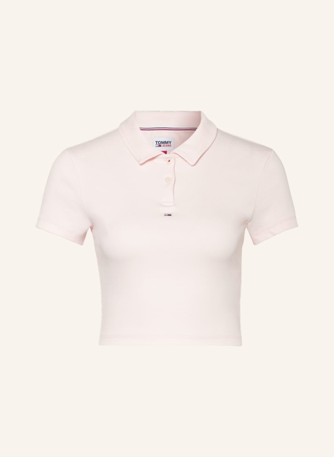 Image of Tommy Jeans Cropped-Poloshirt rosa