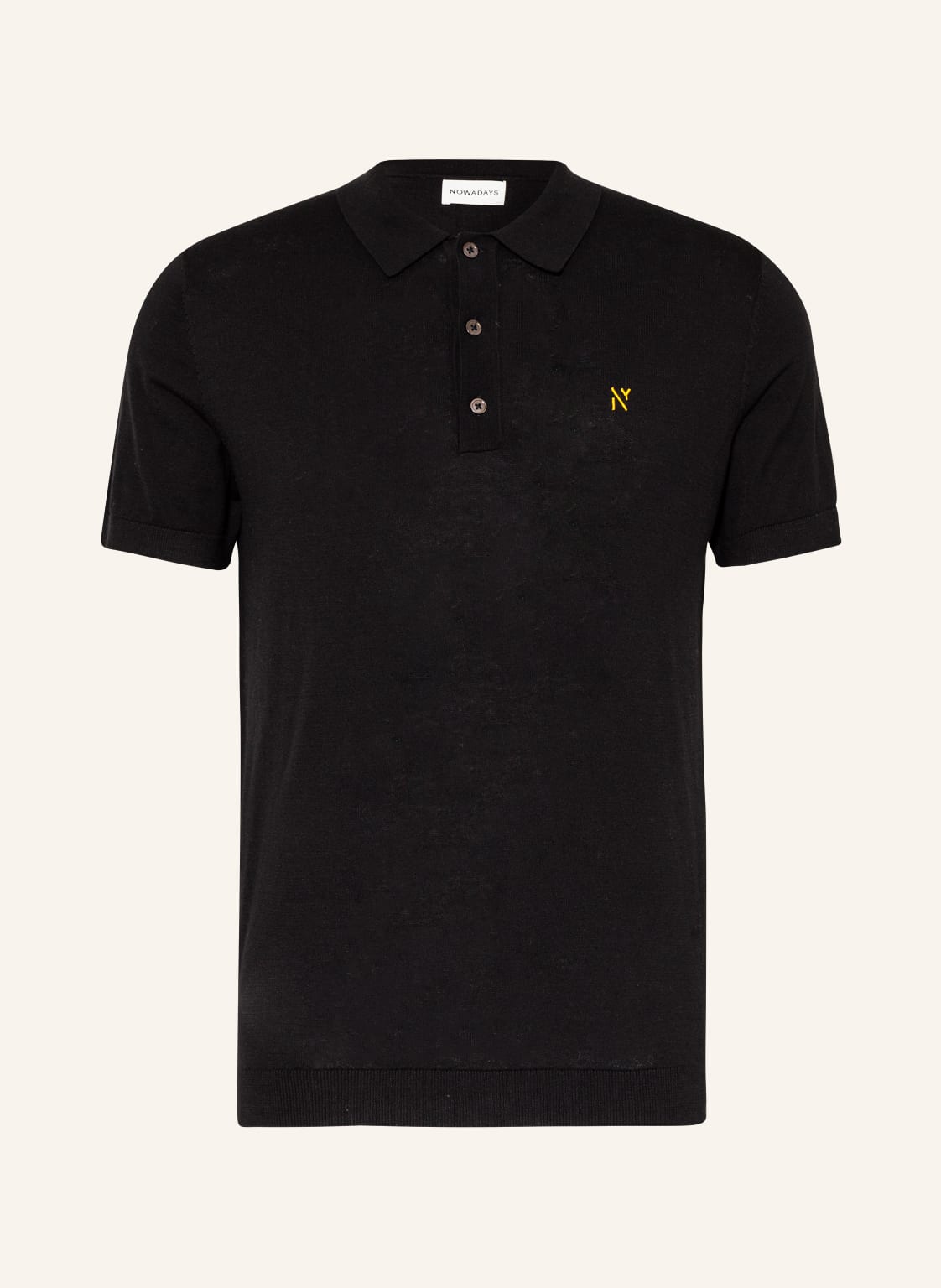 Image of Nowadays Strick-Poloshirt Mit Seide schwarz