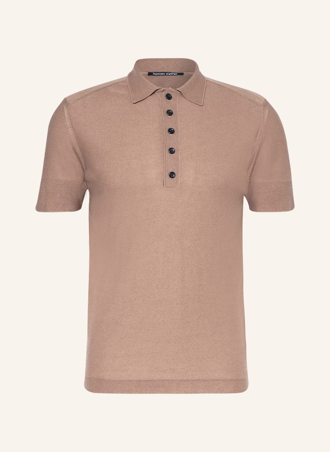 Image of Hannes Roether Strick-Poloshirt pre15go beige