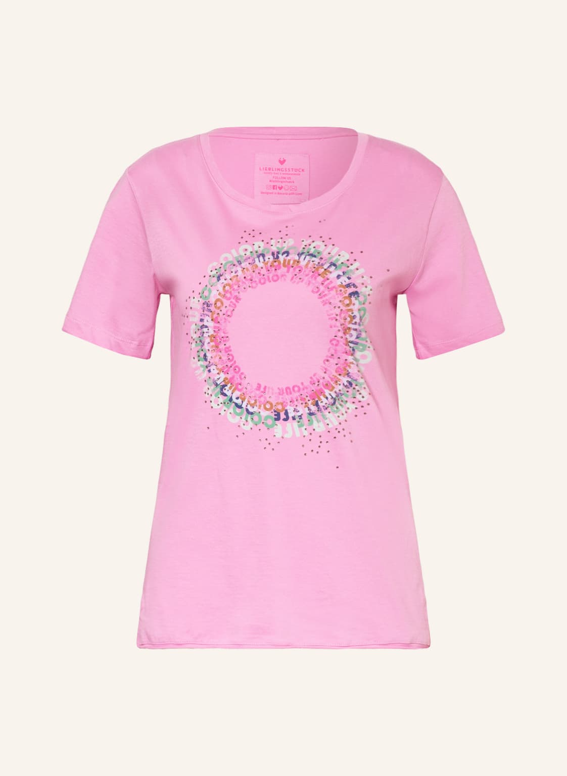 Image of Lieblingsstück T-Shirt Deikel Mit Schmucksteinen pink