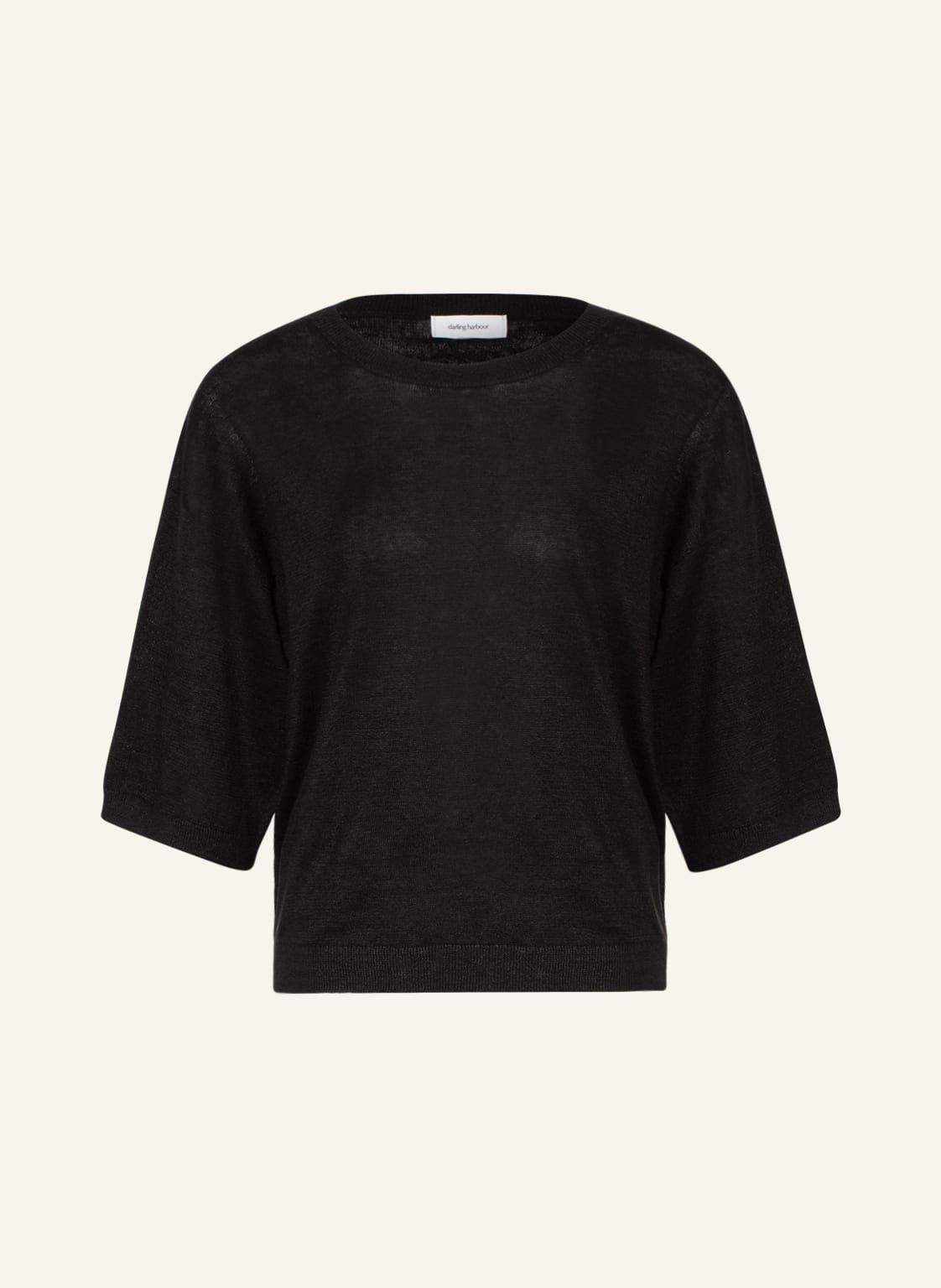 Image of Darling Harbour Leinenpullover Mit 3/4-Arm schwarz