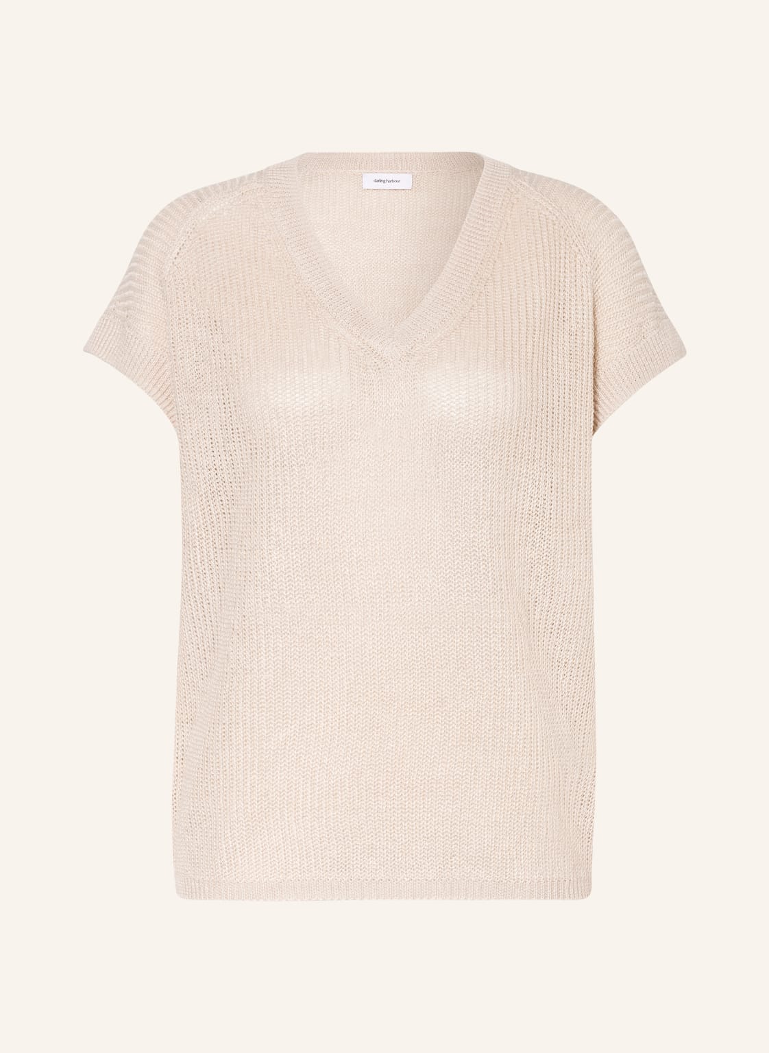 Image of Darling Harbour Strickshirt Aus Leinen beige