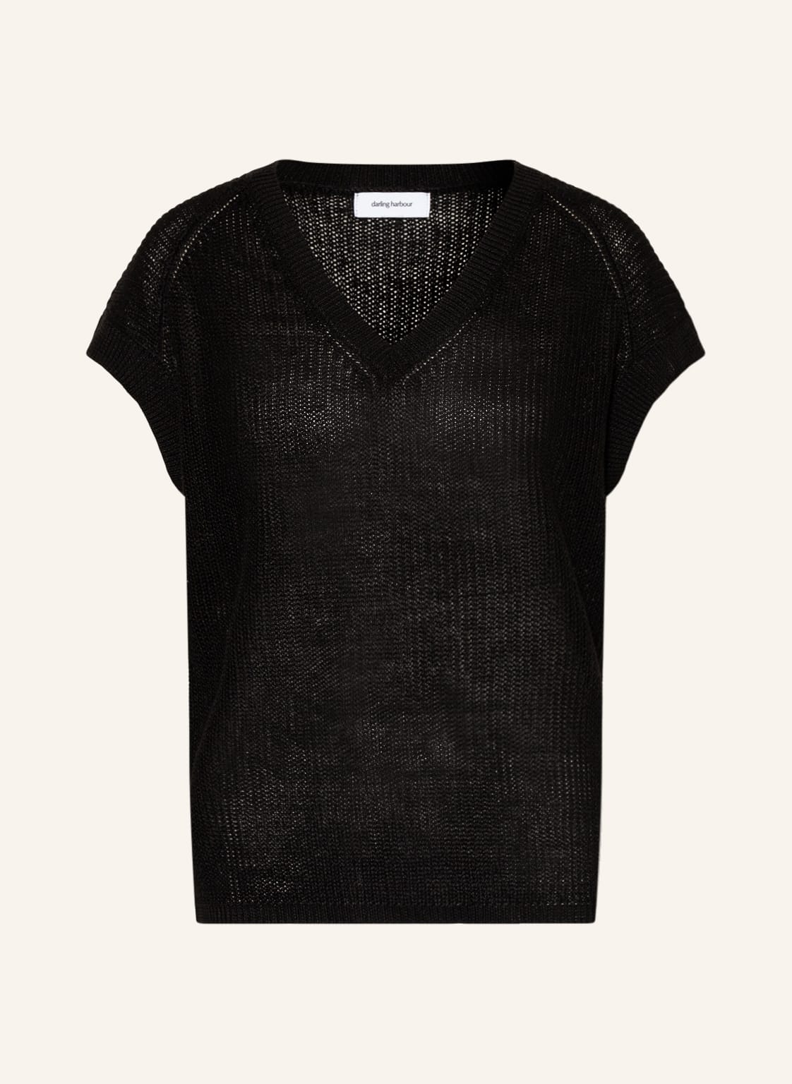 Image of Darling Harbour Strickshirt Aus Leinen schwarz