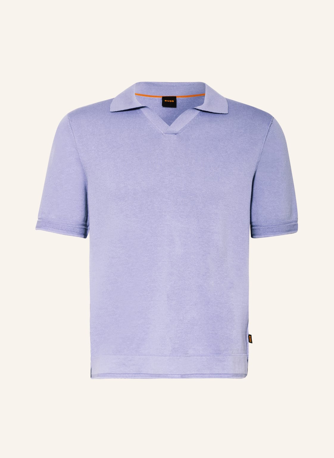 Image of Boss Strick-Poloshirt Anrepolo violett