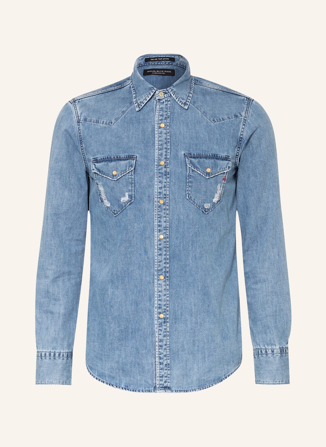 Image of Replay Jeans-Overshirt blau