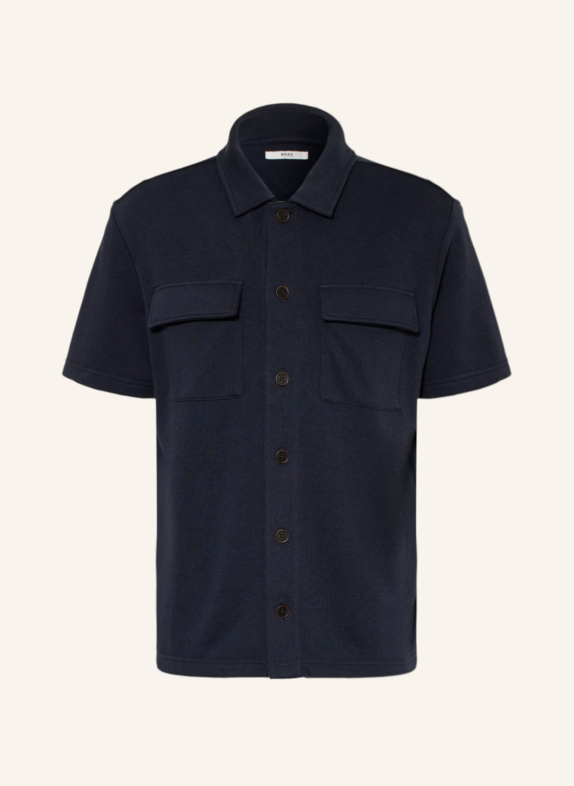 Image of Brax Kurzarm-Hemd Stanley Comfort Fit Aus Sweat blau