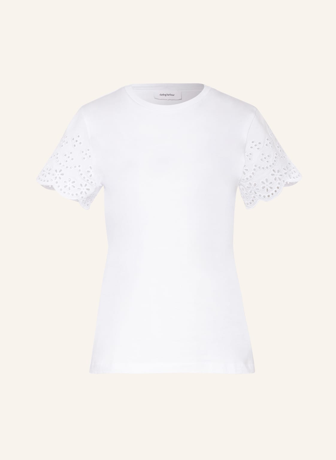 Image of Darling Harbour T-Shirt Mit Lochstickereien weiss