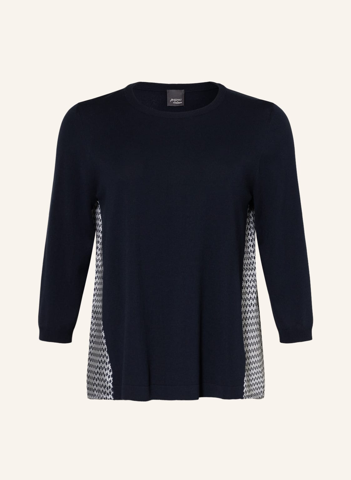 Image of Marina Rinaldi Persona Pullover Im Materialmix blau