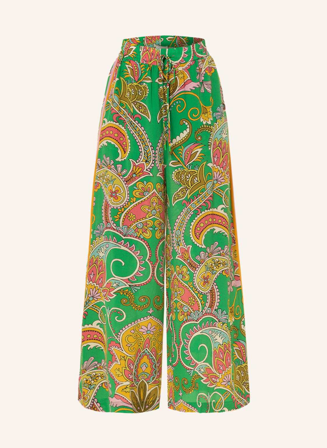 Image of Alémais Marlenehose Marion Aus Seide gruen