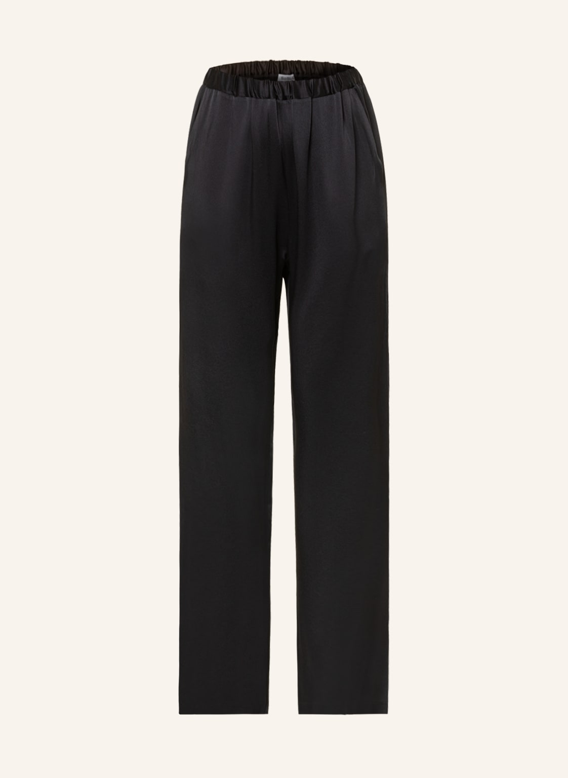 Image of Sosue Marlenhose Karoline Aus Satin schwarz