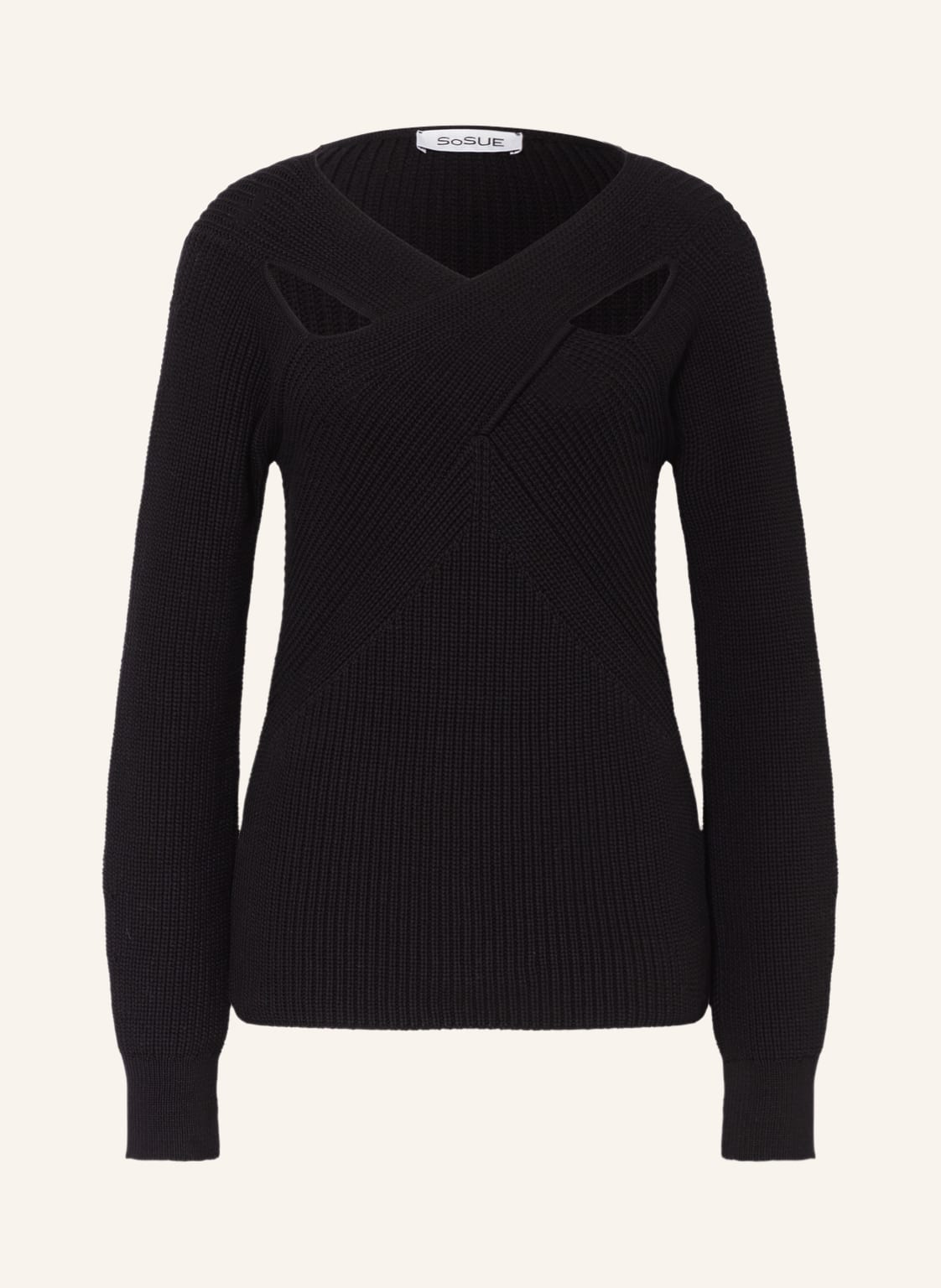 Image of Sosue Pullover Kiss Mit Cut-Outs schwarz