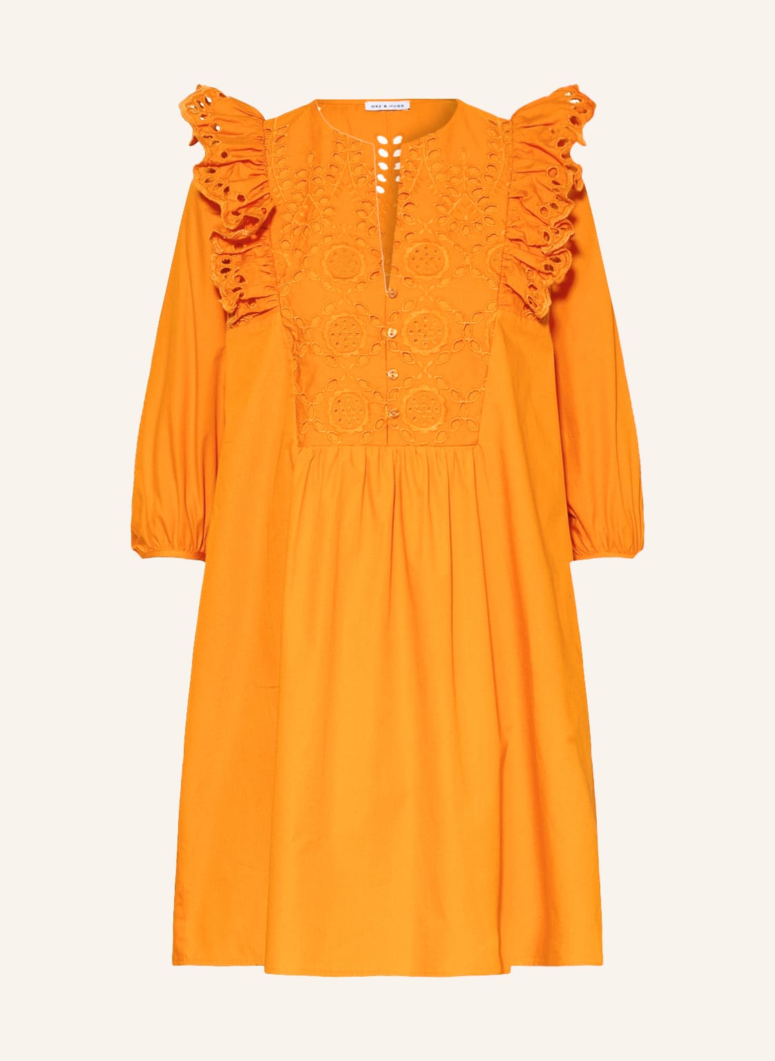 Image of Mrs & Hugs Kleid Mit Lochspitze orange