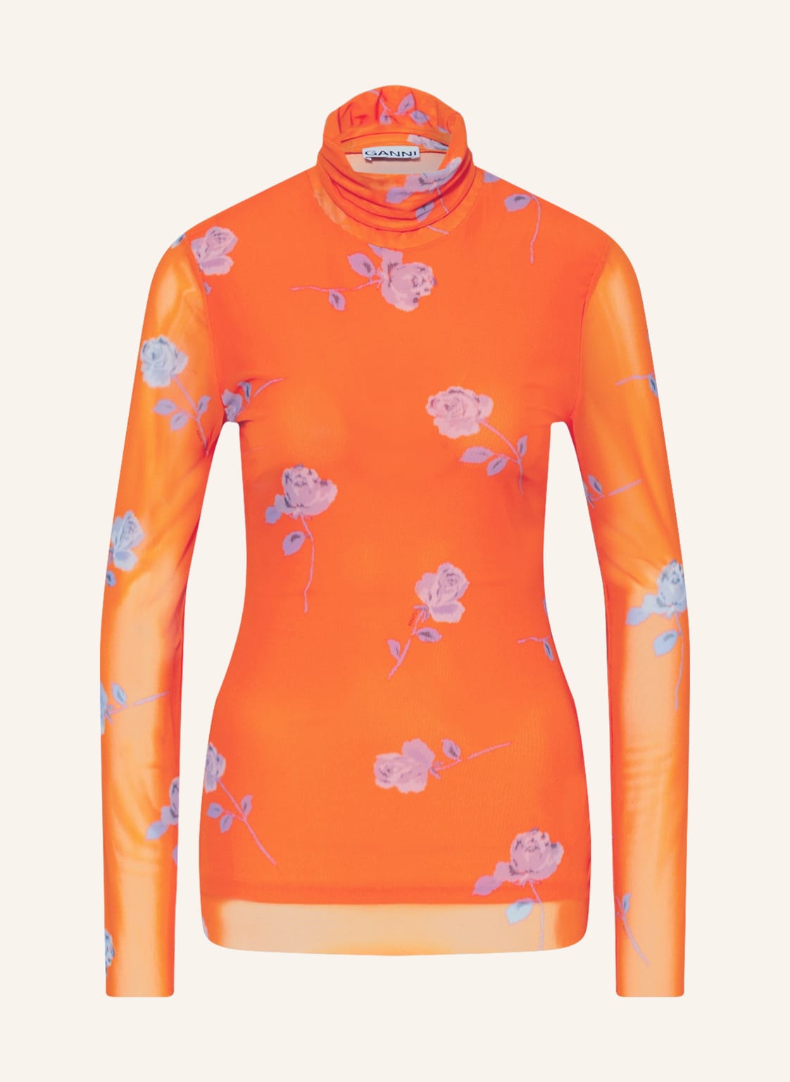 Image of Ganni Longsleeve Aus Mesh orange