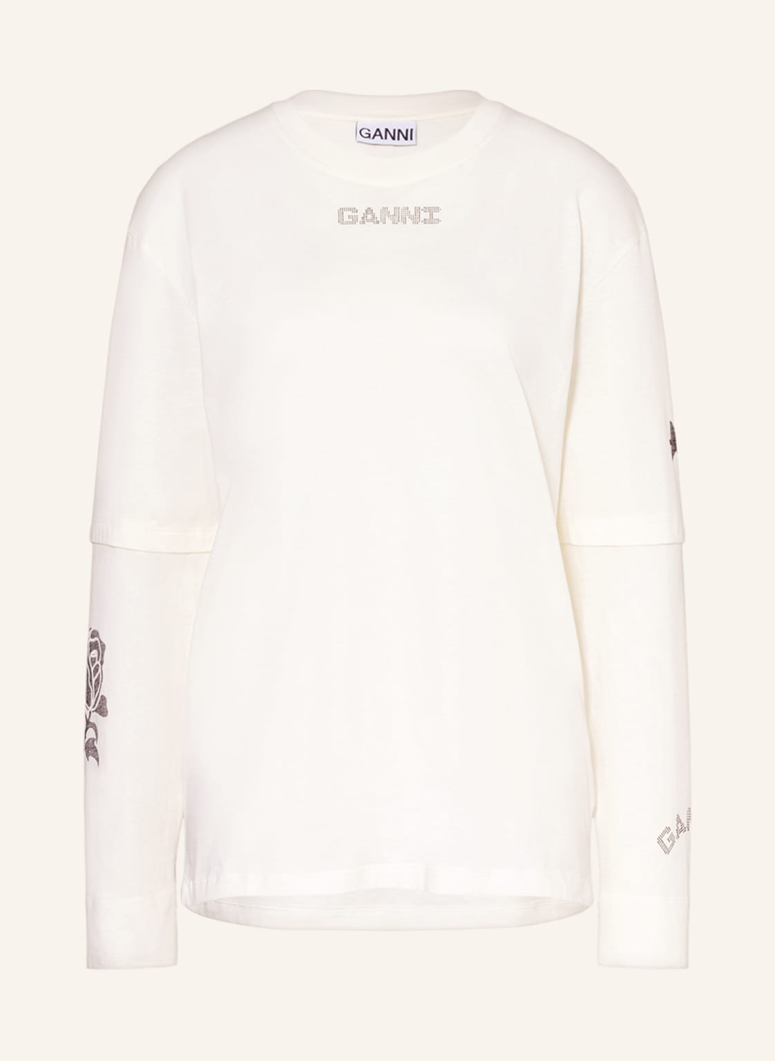 Image of Ganni Longsleeve weiss