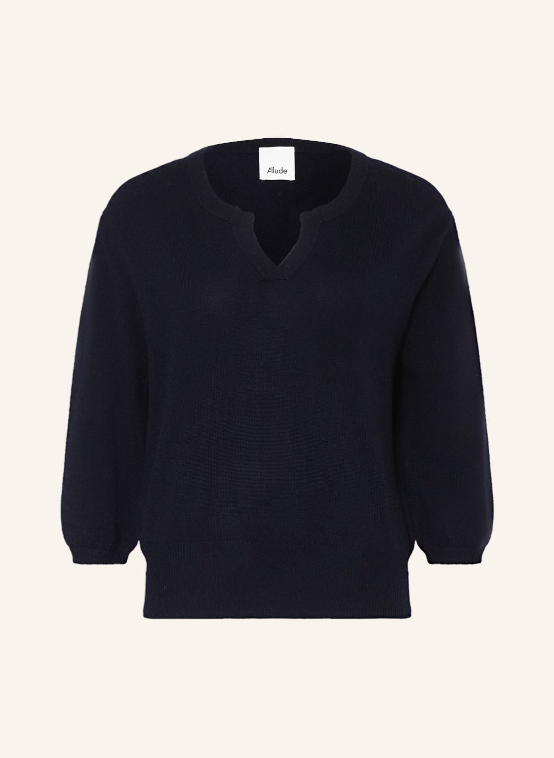 Image of Allude Cashmere-Pullover Mit 3/4-Arm blau