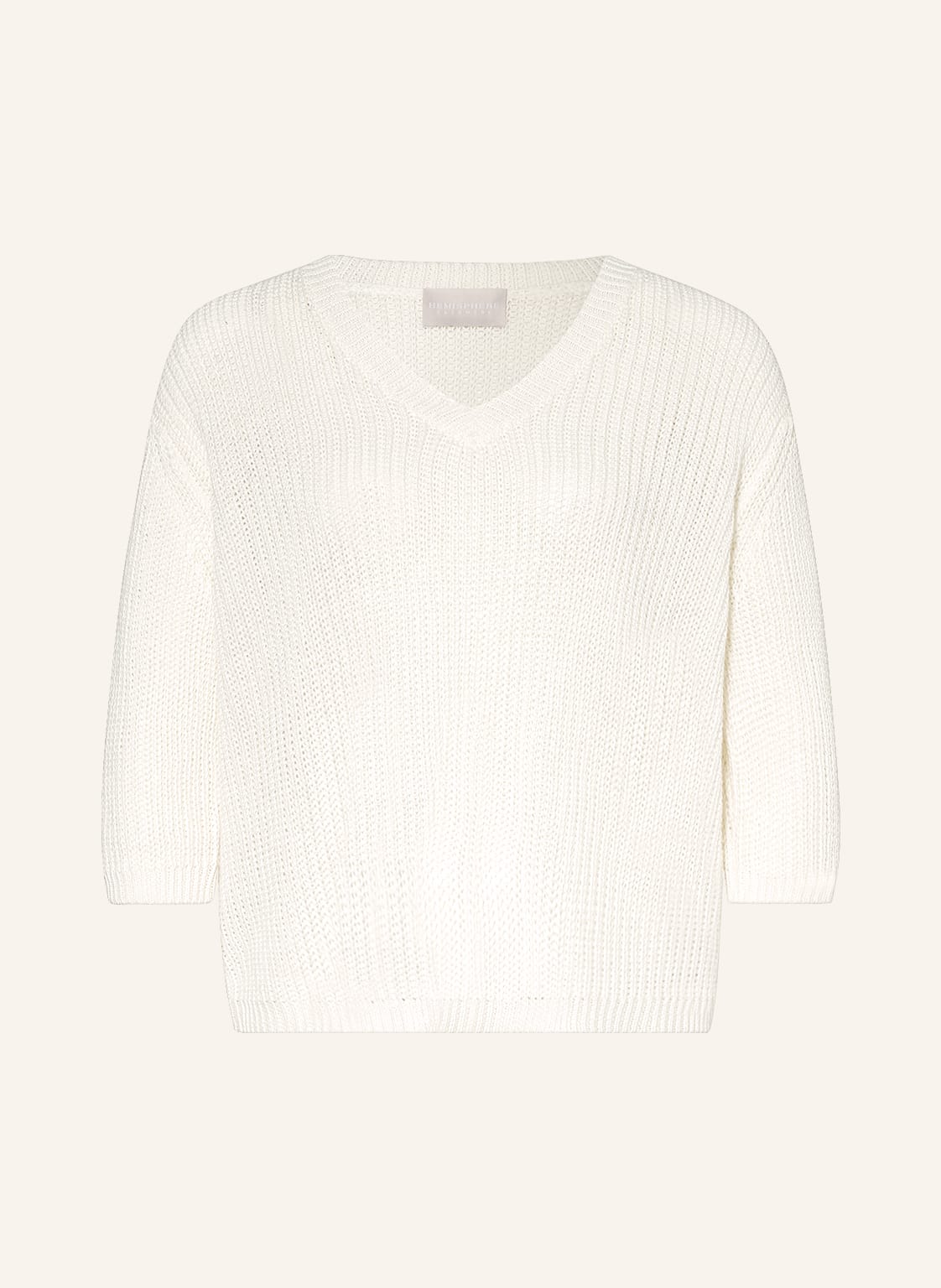 Image of Hemisphere Leinenpullover Mit 3/4-Arm weiss