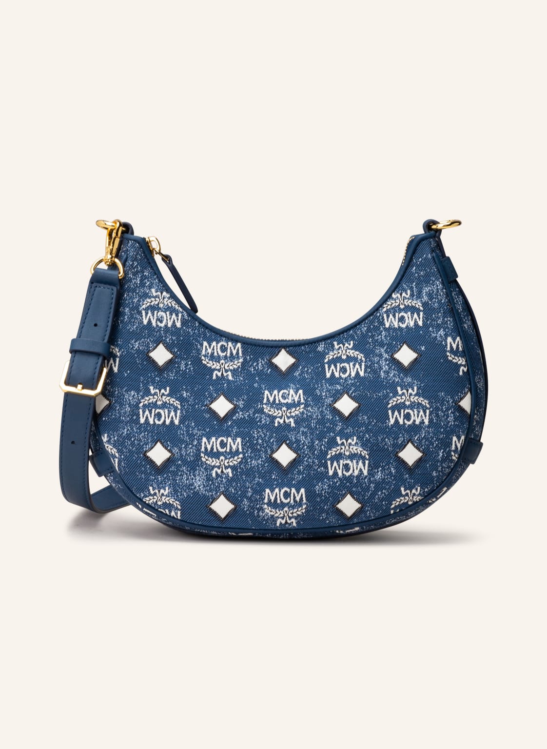 Image of Mcm Schultertasche Aren blau
