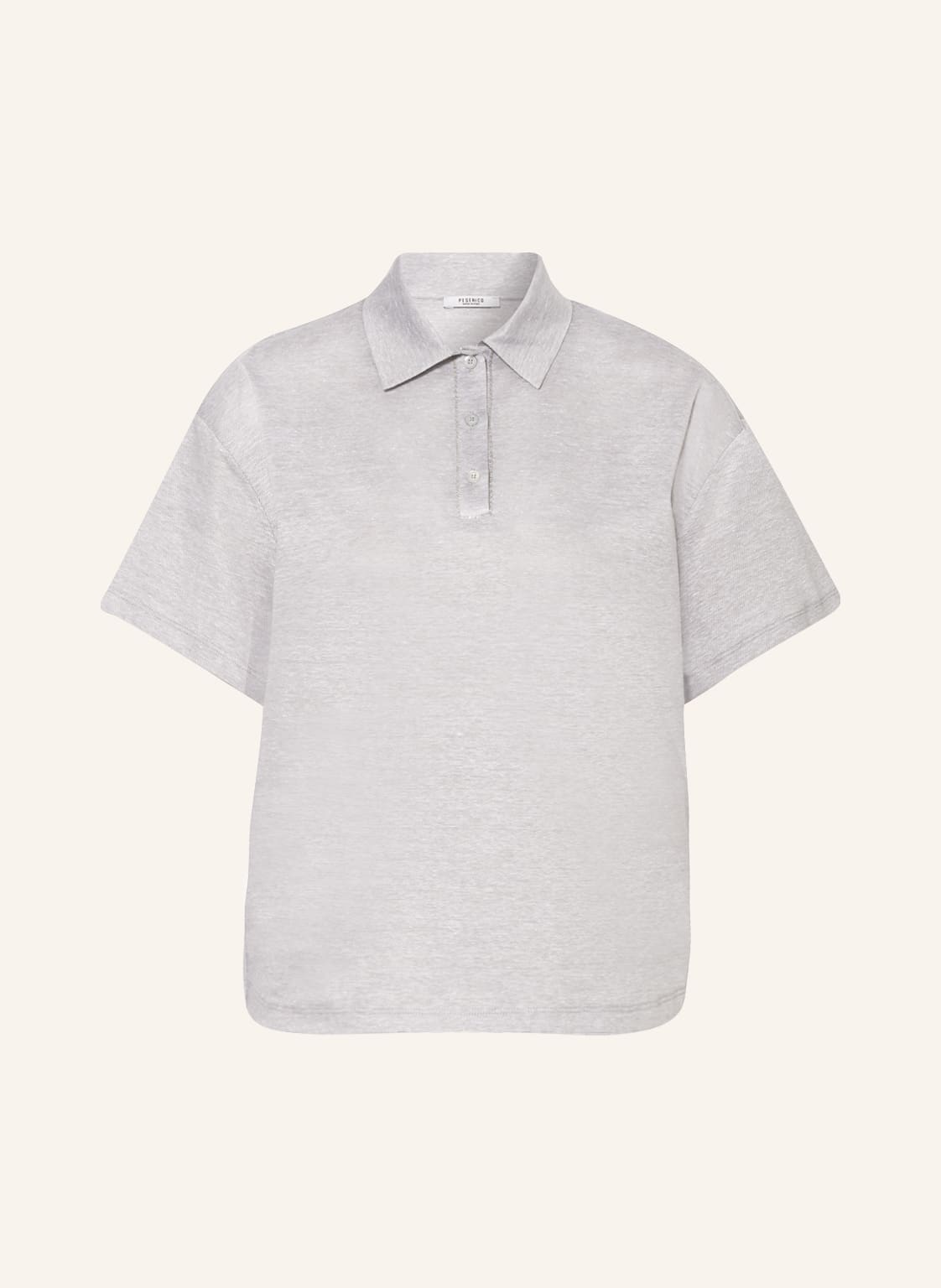 Image of Peserico Poloshirt Mit Leinen Und Schmucksteinen grau