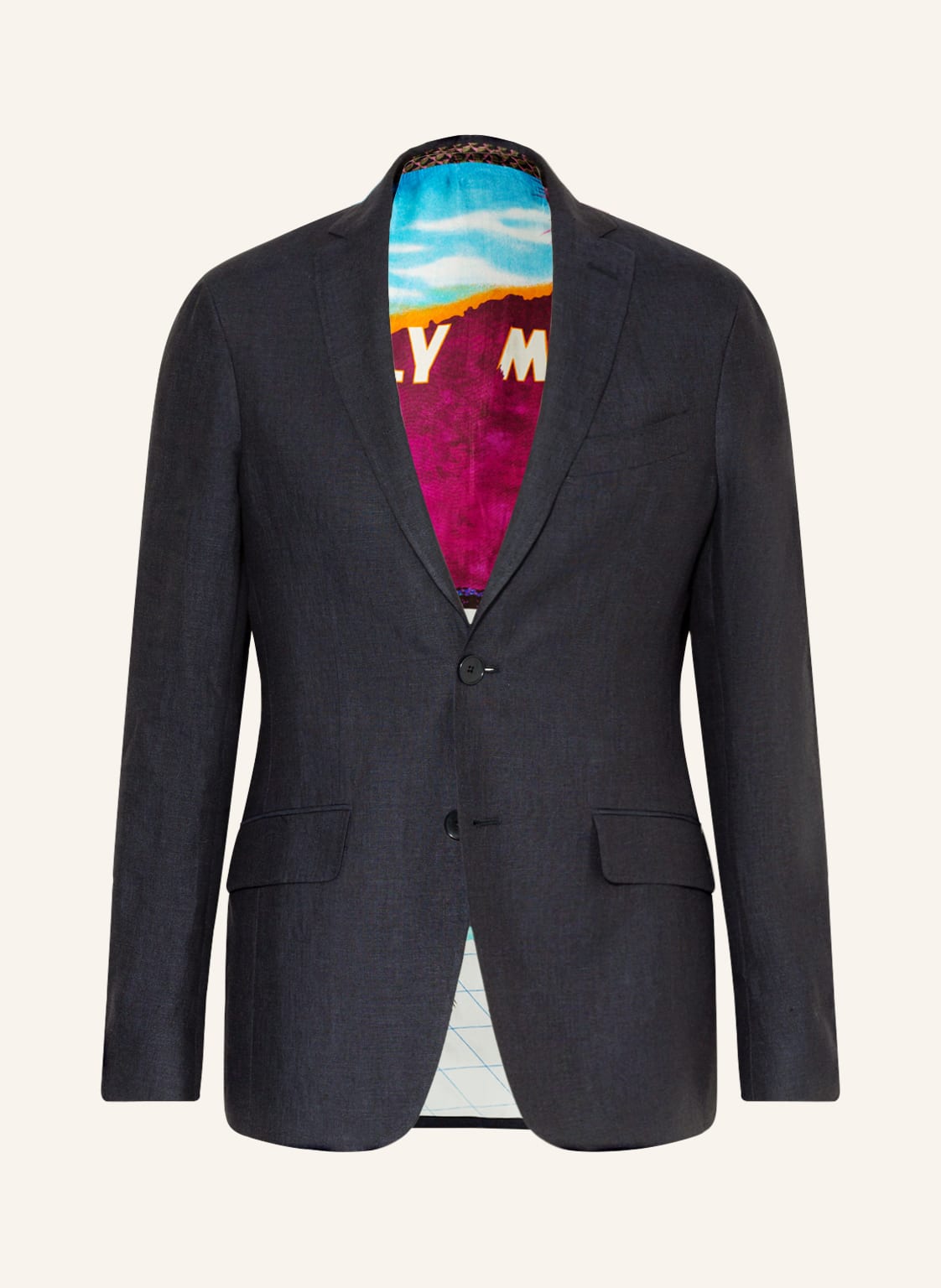 Image of Etro Leinensakko Extra Slim Fit blau