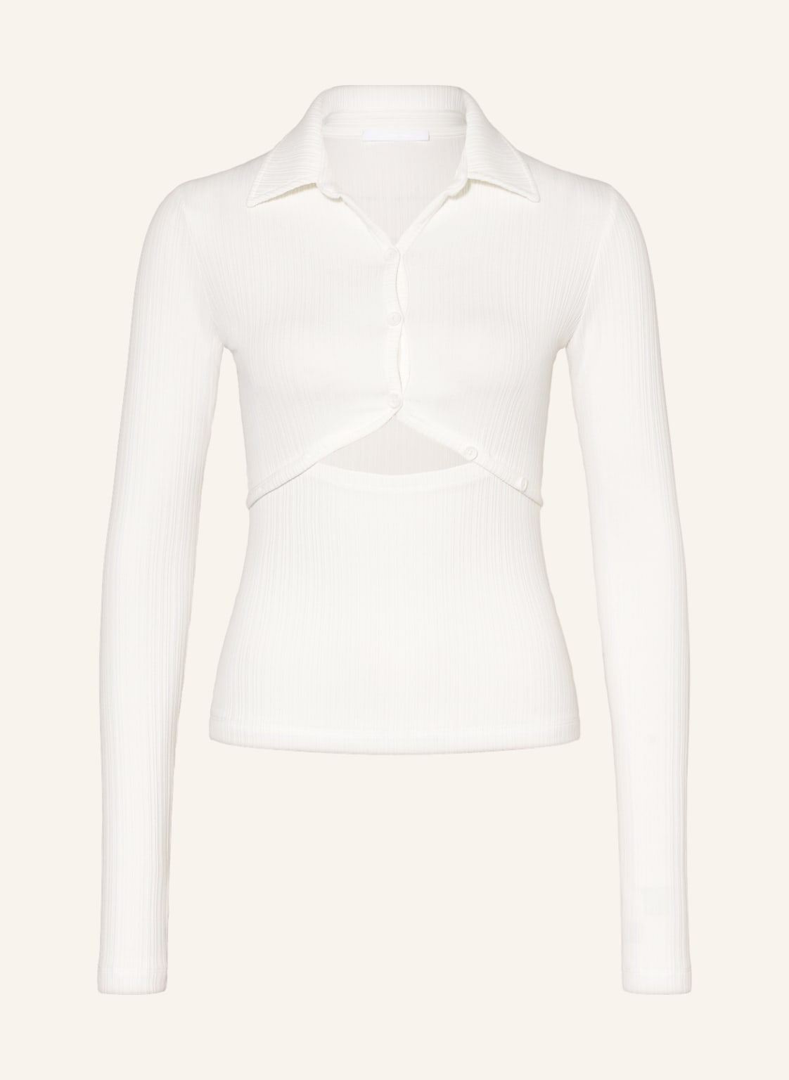 Image of Helmut Lang Strick-Poloshirt Mit Cut-Outs weiss