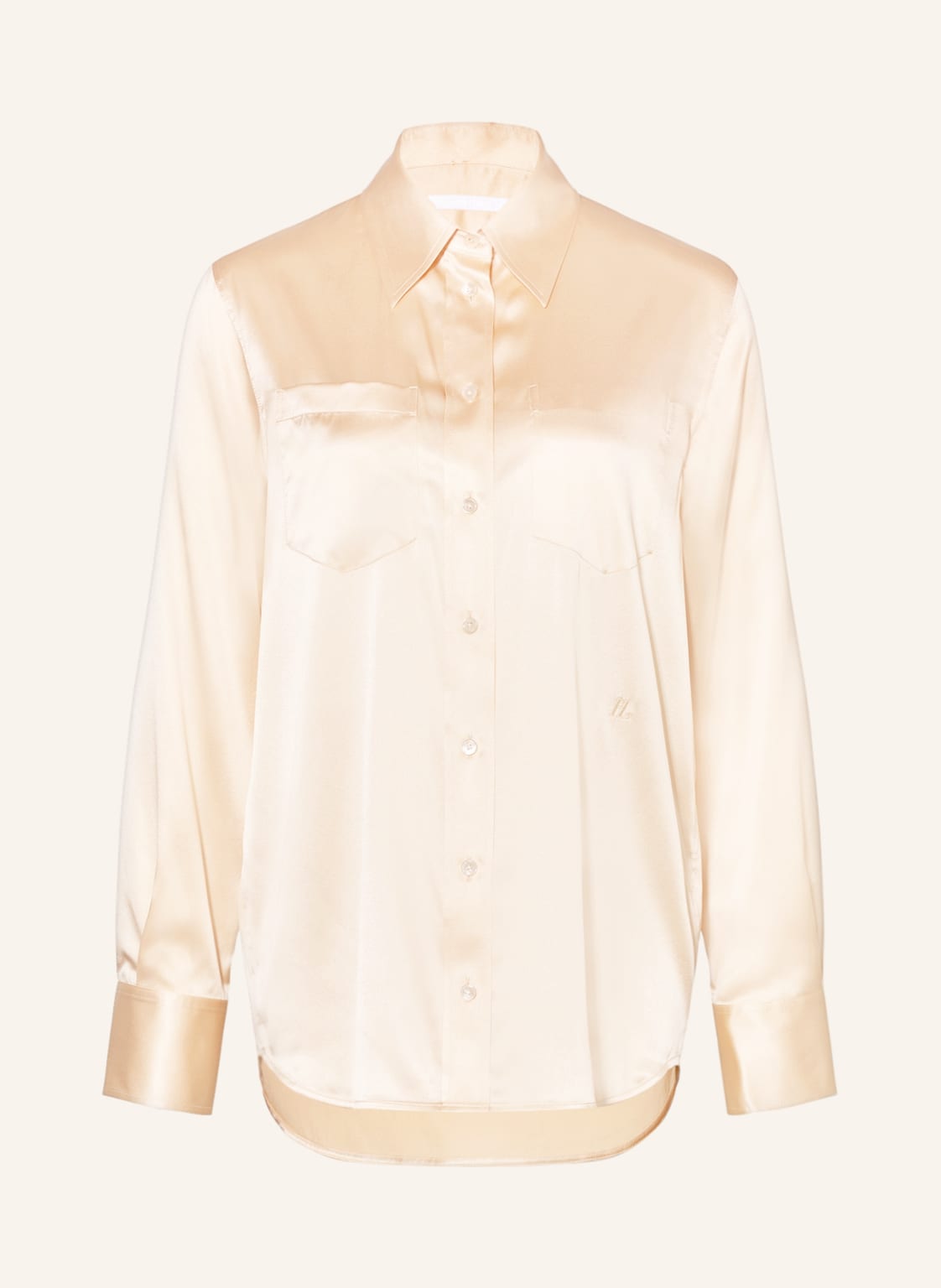 Image of Helmut Lang Hemdbluse Aus Seide weiss