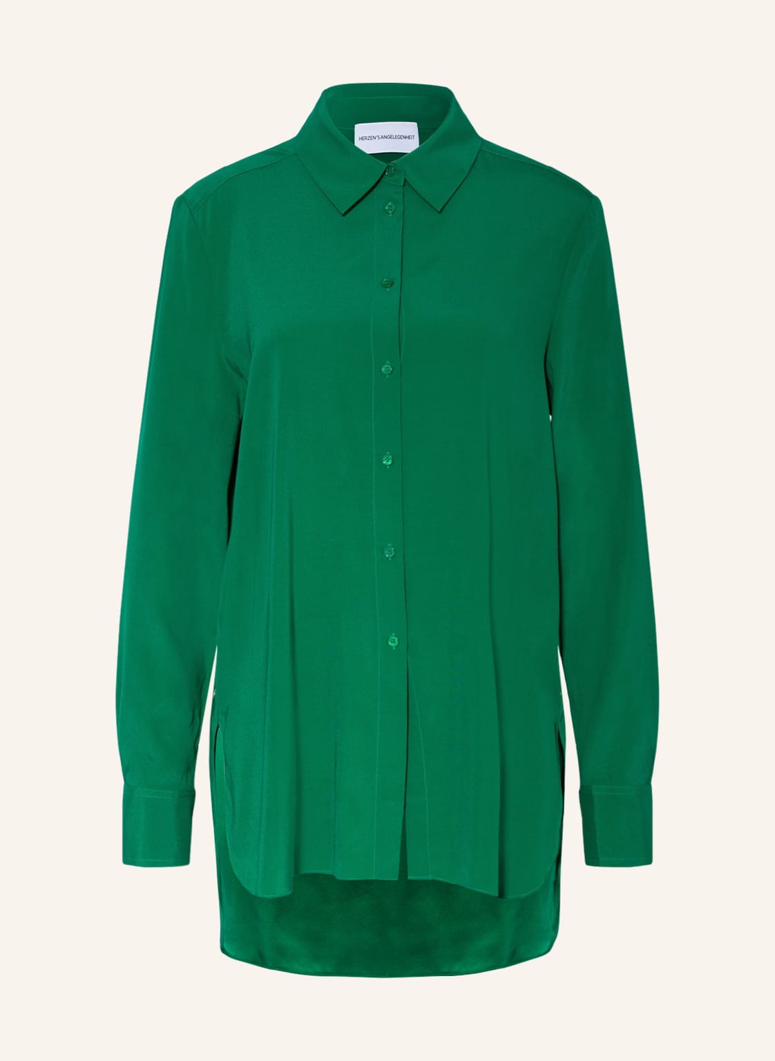 Image of Herzen's Angelegenheit Hemdbluse Aus Seide gruen