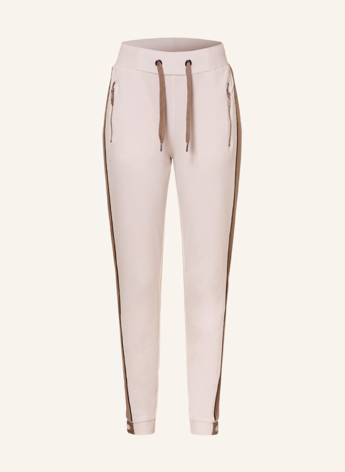 Image of Monari Hose Im Jogging-Stil Mit Galonstreifen beige